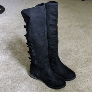 NWOT Cat & Jack Suede-like Black Knee Boots